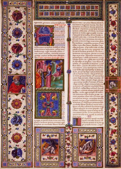 Incipit från Book of Nahum, från volym II av Bible of Borso d