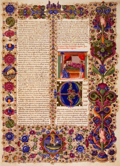 Incipit från första kungaboken, från volym I av Bible of Borso d