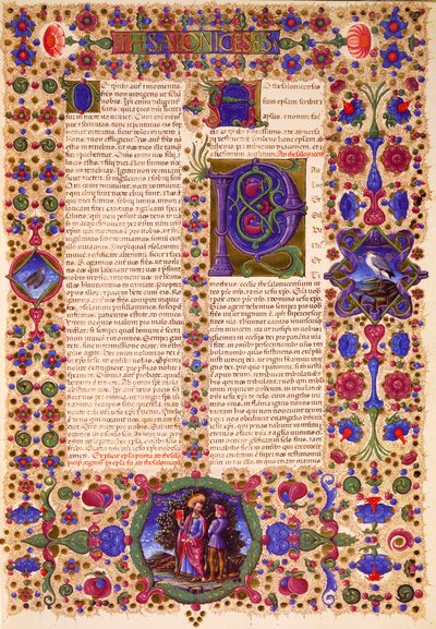 Paulus andra brev till tessalonikerna, från volym II av Bibeln från Borso d