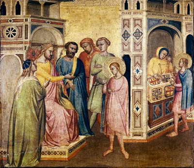 St. Eligius före kung Clothar, ca 1365 (tempera på trä) av Taddeo Gaddi