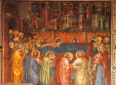 Funeral of Virgin, scen från Life of Virgin av Taddeo di Bartolo