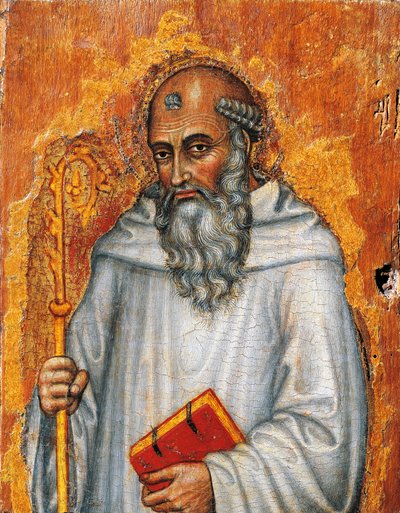 Italien, Asissi, Saint Benedict av Taddeo di Bartolo
