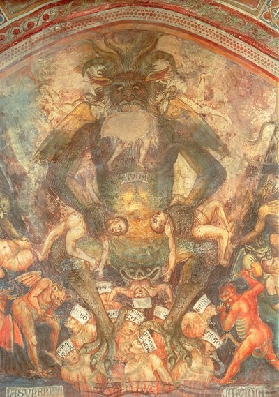 The Last Judgement, detalj av Leviathan, c.1394 av Taddeo di Bartolo