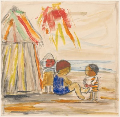 Barn på stranden av Tadeusz Makowski