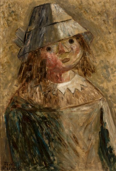 Flicka med hatt av Tadeusz Makowski