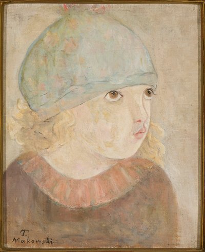 Flicka med blå mössa (Liten flicka) av Tadeusz Makowski