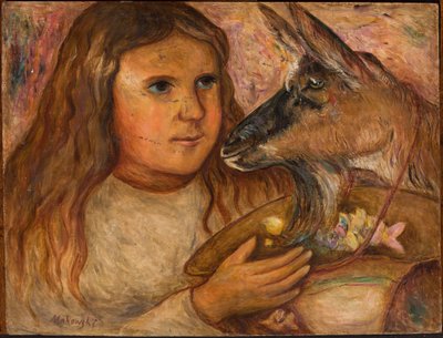 Flicka med en get av Tadeusz Makowski