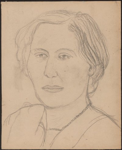 Kvinnohuvud av Tadeusz Makowski