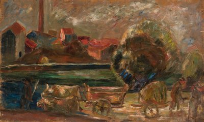 Landskap med fabriksskorsten av Tadeusz Makowski