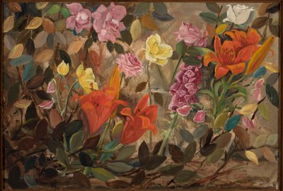 Blommor i trädgården av Tadeusz Makowski