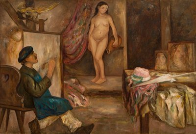 Målare och modell av Tadeusz Makowski