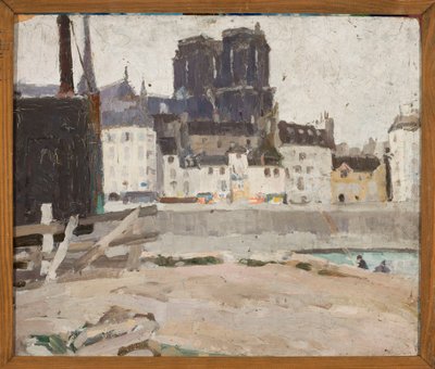Landskap med Notre-Dame-katedralen av Tadeusz Makowski