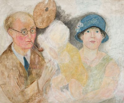 Porträtt av målaren med familj (M. Gromaire) av Tadeusz Makowski