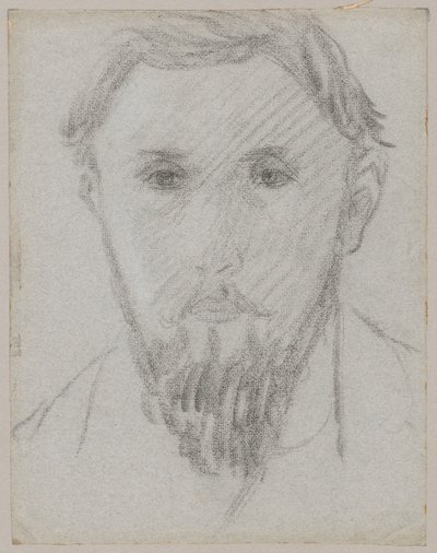 Porträttstudie av en ung man med skägg av Tadeusz Makowski