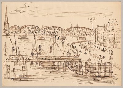 Utsikt över Rotterdam av Tadeusz Makowski