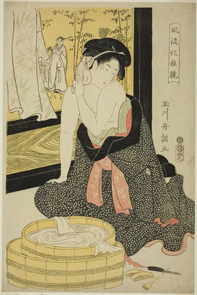 Mirror of Elegance (Furyu kesho kagami) (träblock i färg; oban) av Tamagawa Shucho