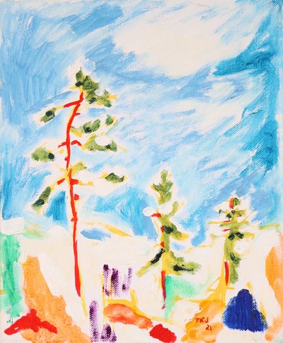 Färgglada vinterträd av Tamara Jare