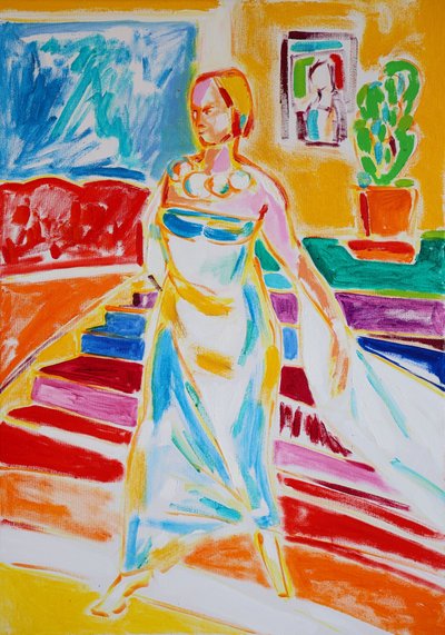 Självporträtt efter Gerhard Richter, Tamara Jare, olja på duk av Tamara Jare