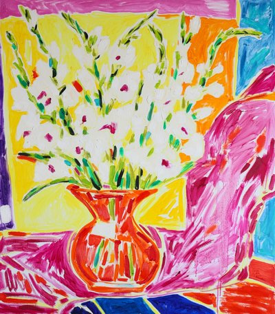 Vask med färgglada gladiolus av Tamara Jare