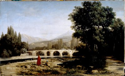 Dante och floden Entella eller passageillustration av skärselden i "" La divina commedia"" (Den gudomliga komedin) av Dante Alighieri (1265-1321) Målning av Tammar Luxoro (1824-1899) Omkring 1861 Dim. 62x105 cm Gener, Civica Galleria d