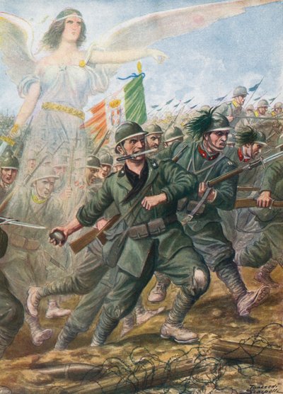 Slaget vid Piave River, 1918 av Tancredi Scarpelli