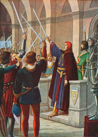 Cangrande della Scala utnämnd till general för League Ghibillini, december 1318 av Tancredi Scarpelli