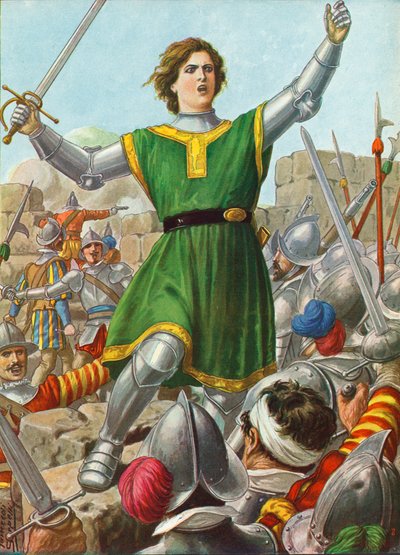 Caterina Sforza leder modstanden i Forli den 12. januar 1500-sweden av Tancredi Scarpelli
