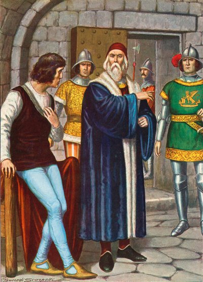 Doge Francesco Foscari säger åt sin son att lyda republikens order av Tancredi Scarpelli