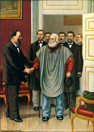 Garibaldi besöker Vittorio Emanuele i Rom. Den sista diskussionen mellan de två författarna till Risorgimento av Tancredi Scarpelli