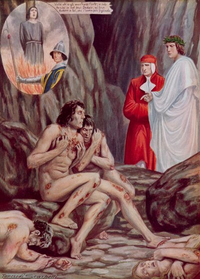Illustration till Dantes gudomliga komedi av Tancredi Scarpelli