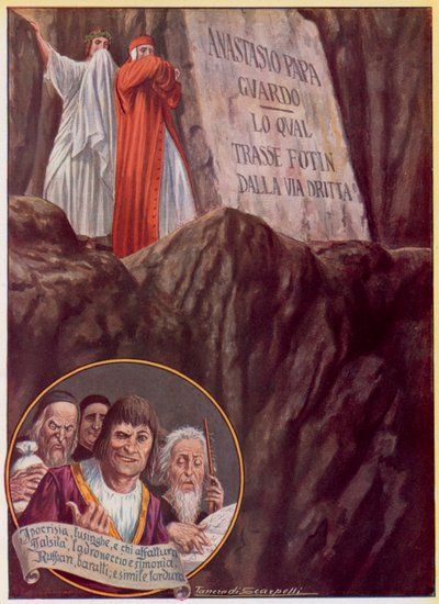Illustration till Dantes gudomliga komedi av Tancredi Scarpelli