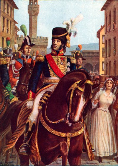 Joachim Murat på väg in i Florens den 19 januari 1801 av Tancredi Scarpelli