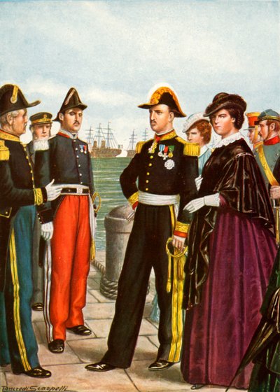 Kung Francis II av Neapel och drottning Amalia lämnar Gaeta av de två Sicilierna av Tancredi Scarpelli