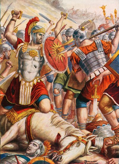 Lucullus kämpar för att stoppa Mithridates framfart av Tancredi Scarpelli