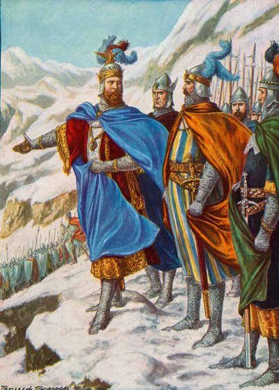 Otto I, den helige romerske kejsaren, invaderade Italien 951 av Tancredi Scarpelli
