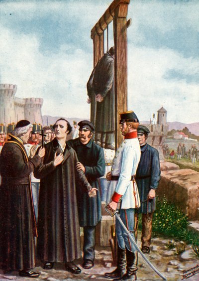 Belfiore-martyrerna: Don Enrico Tazzolis sista ögonblick, 1853 av Tancredi Scarpelli