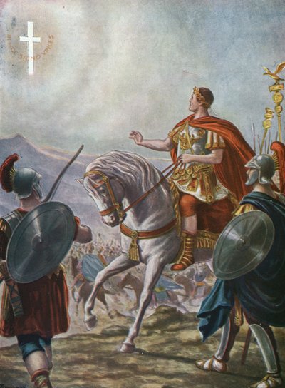 Kejsar Konstantin I:s omvandling (gravyr) av Tancredi Scarpelli