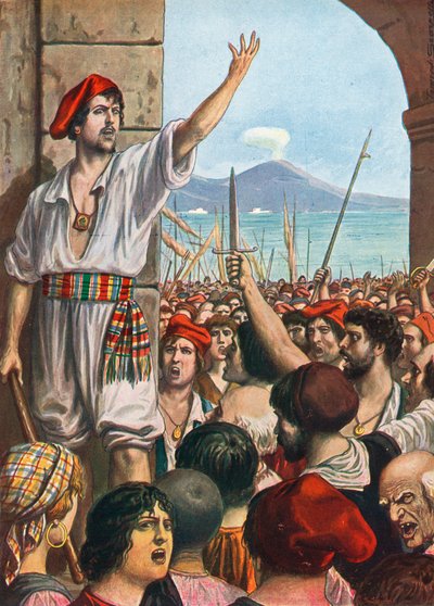 Tomasso Aniello, känd som Masaniello, var den ledande revoltandan i Neapel, 1647 av Tancredi Scarpelli