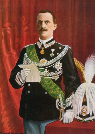 Vittorio Emanuele III läsning, 1900 av Tancredi Scarpelli