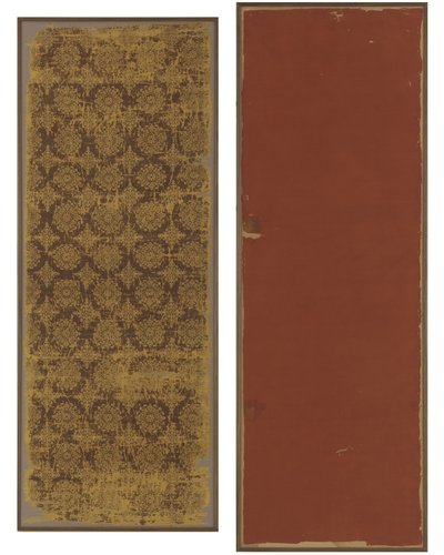 Brokadfragment (silke) av Tang Dynasty Chinese School