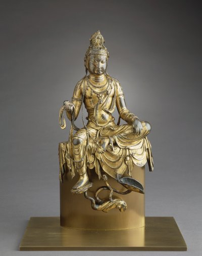 Sittande Bodhisattva Avalokitesvara, 800-talet (brons med förgyllning) av Tang Dynasty Chinese School