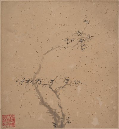 Blommande plommon, daterad 1840. av Tang Yifen