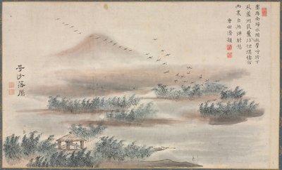 En av åtta utsikter över floderna Xiao och Xiang, 1788. av Tani Bunch