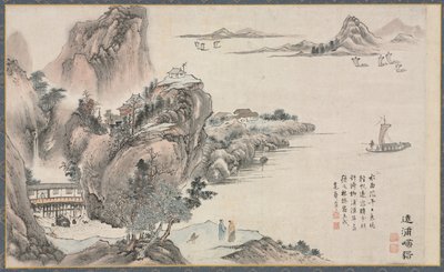 En av åtta utsikter över floderna Xiao och Xiang, 1788. av Tani Bunch