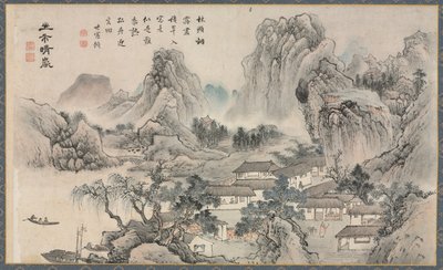 En av åtta utsikter över floderna Xiao och Xiang, 1788. av Tani Bunch