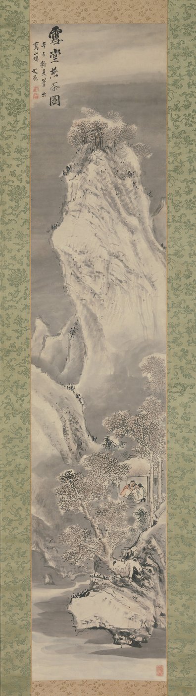 Brygga te i en snötäckt hydda, 1791. av Tani Buncho
