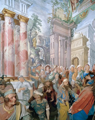 Fresk av Tanzio da Varallo, kapell XXVII i Sacromonte, Varallo, Piemonte, Italien av Tanzio da Varallo