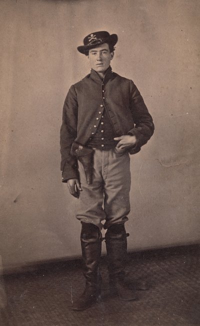 Facklig kavallerisoldat med pistol i hölster, 1861-65. av Tappin