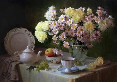 Te och blommor av Tatyana Skorokhod