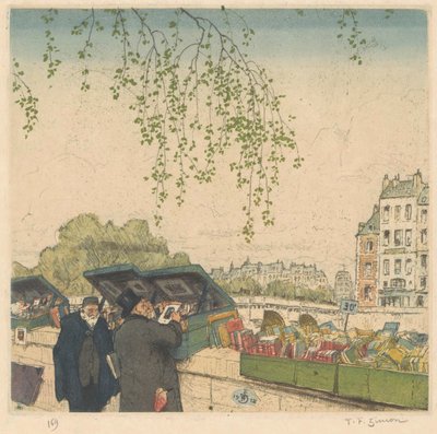 Bokhandlare på en kaj i Paris av Tavík František Šimon (signed by artist)